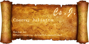 Cserny Julietta névjegykártya